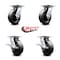 Service Caster 6 Inch Glass Filled Nylon Swivel Caster Set with Roller Bearings 2 Brakes SCC SCC-35S620-GFNR-2-SLB-2 - alternate 6